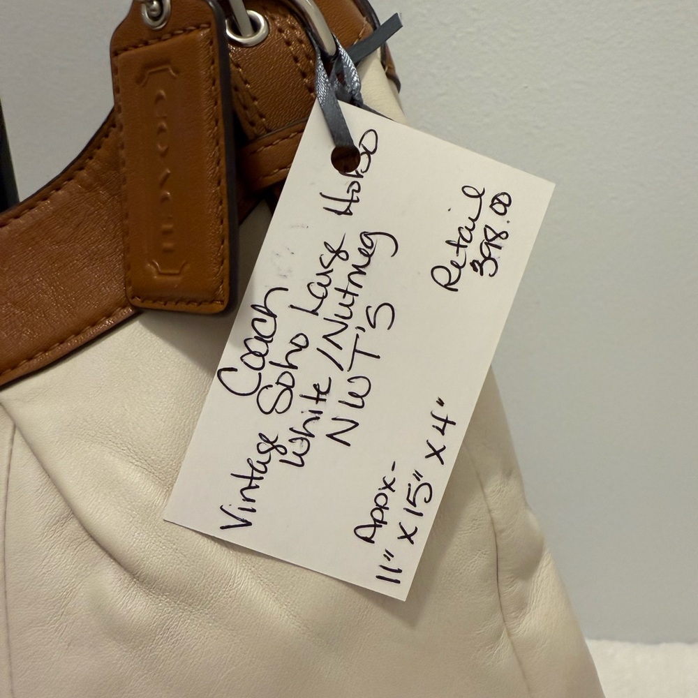 Coach Vintage SoHo NWT’s White/Nutmeg Brown Hobo Bag - Picture 4 of 9